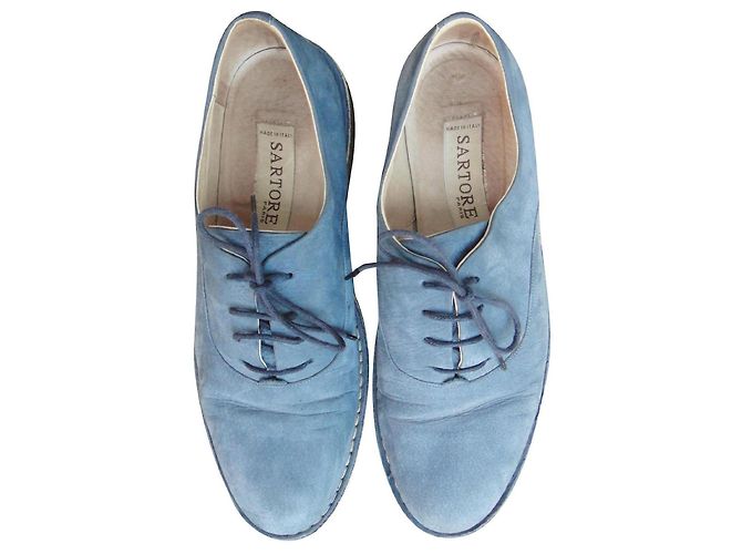 Richelieu Sartore Sabah in camoscio azzurro Blu chiaro - vista 7