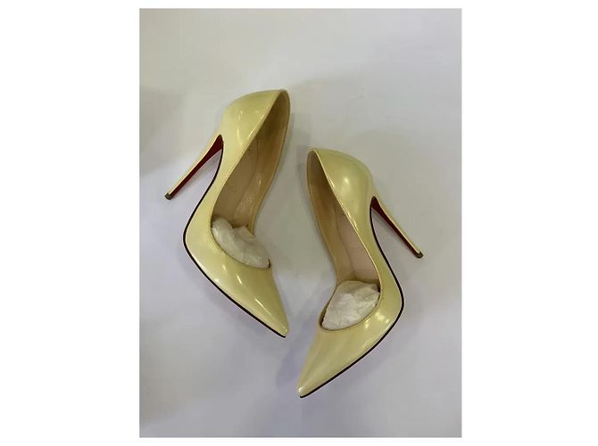 Décolleté Christian Louboutin So Kate pelle gialla Giallo - vista 3