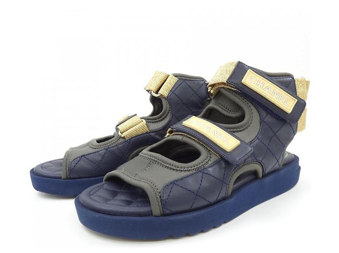 Sandali Chanel G37231Y55209 Marrone Blu Blu navy - vista 3