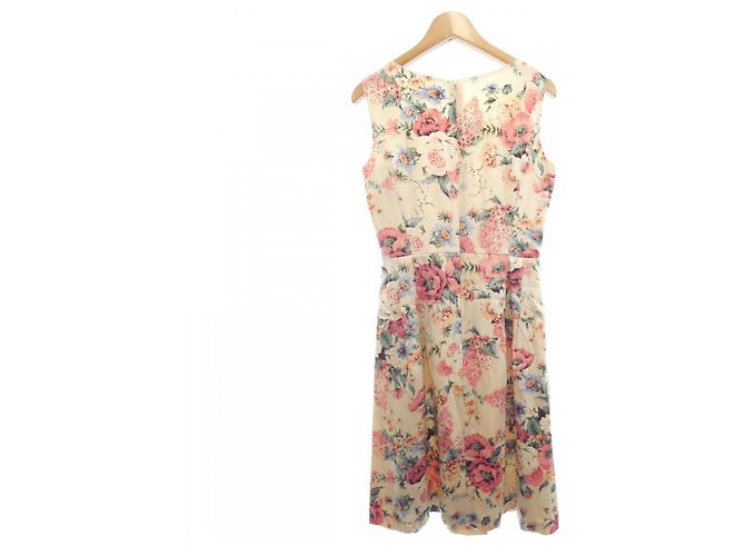 Autre Marque Vestido de seda Franco Ferraro Rosa Beige Verde - vista 2