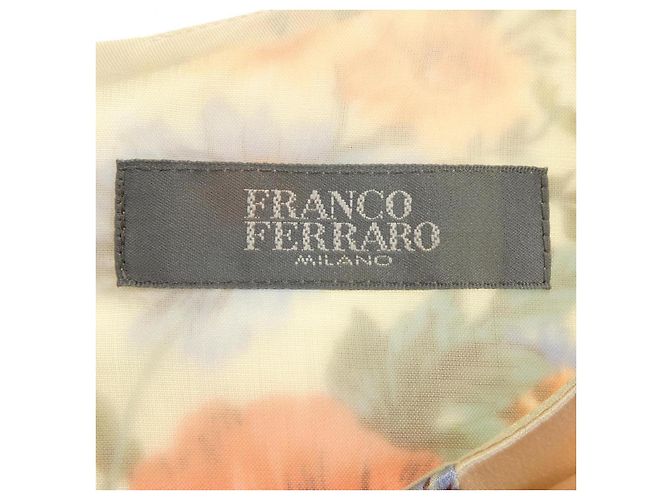 Autre Marque Vestido de seda Franco Ferraro Rosa Beige Verde - vista 4