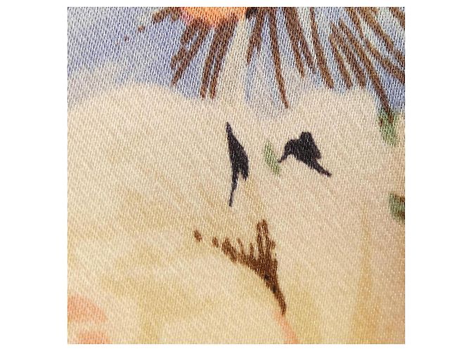 Autre Marque Vestido de seda Franco Ferraro Rosa Beige Verde - vista 6