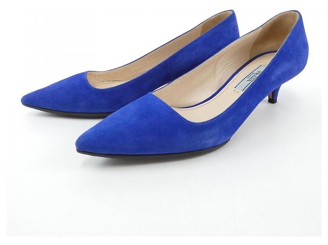 Prada Leder Pumps Blau - Ansicht 3