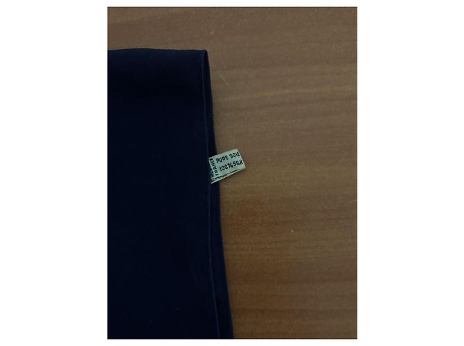 Foulard in seta Hermès Blu Navy e Rosso Motivo Corda - vista 6