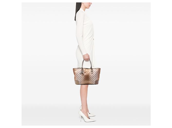 Tote Gucci Marrón GG Lurex Corazón Bit Castaño Bronce - vista 7