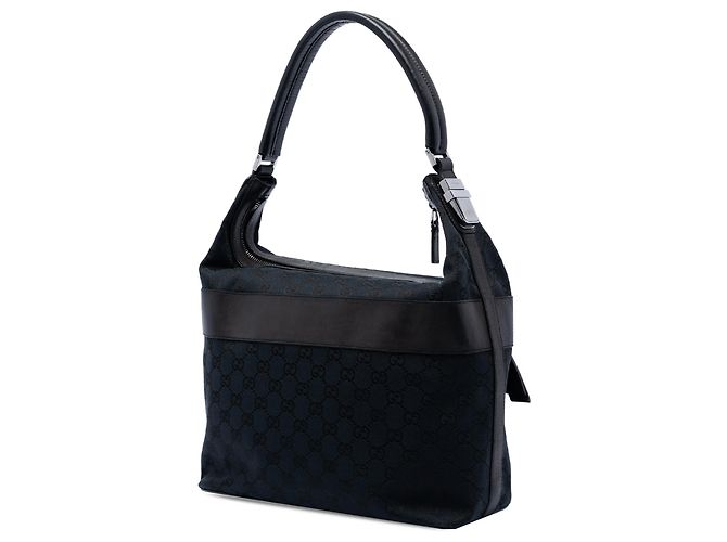 Borsa a spalla Gucci in tela GG nera Nero - vista 2