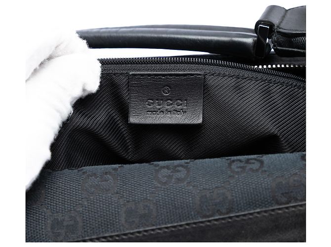 Borsa a spalla Gucci in tela GG nera Nero - vista 5