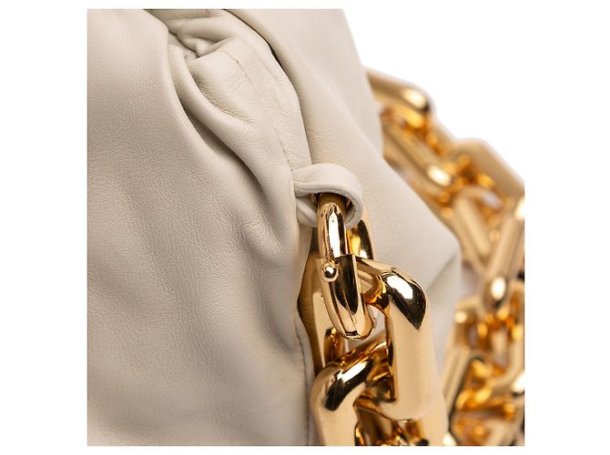 Bolso de Cadena de Cordero Blanco Bottega Veneta - vista 11