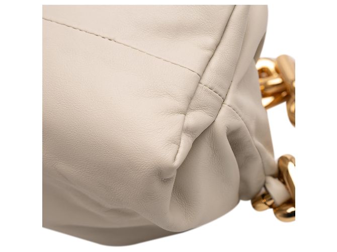 Bolso de Cadena de Cordero Blanco Bottega Veneta - vista 8