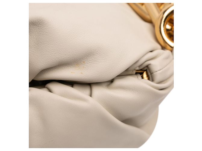 Bolso de Cadena de Cordero Blanco Bottega Veneta - vista 9