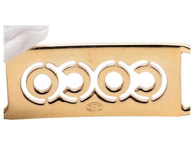 Doppelkette mit Coco-Strass CC vergoldet von Chanel Golden - Ansicht 3