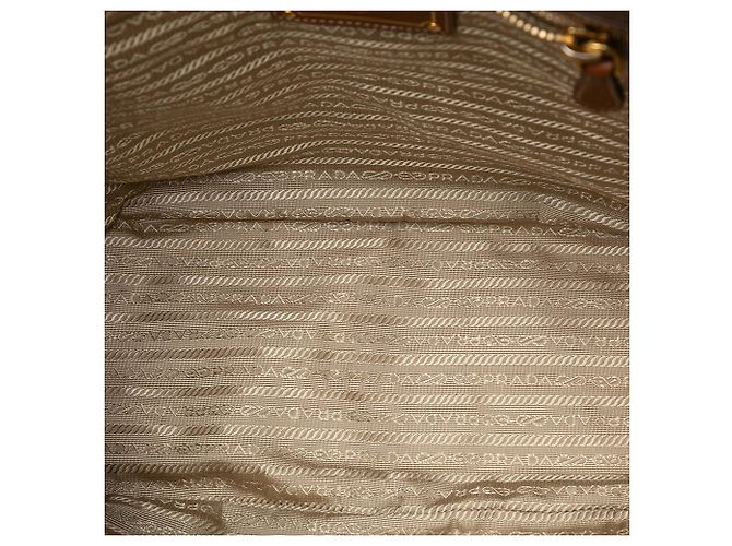 Bolsa de lona bege Canapa com logo Prada - vista 4