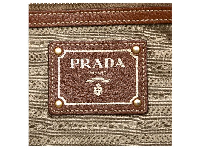 Bolsa de lona bege Canapa com logo Prada - vista 5