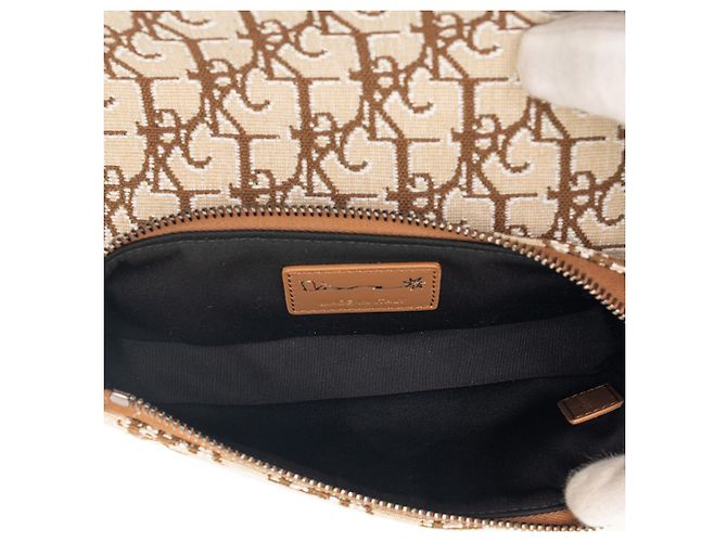 Saddle Pochette a braccio in tela obliqua Cactus Jack beige Dior - vista 4