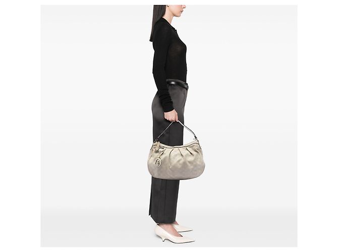 Borsa a Spalla Sukey Guccissima Marrone Gucci Beige - vista 7
