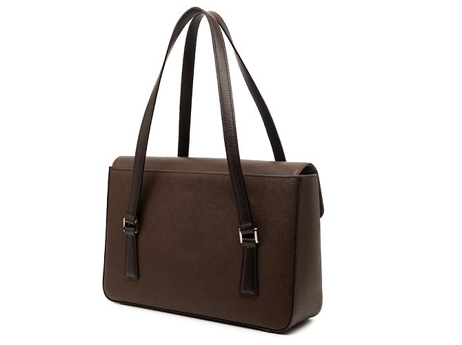 Braune Lederhandtasche von Burberry Dunkelbraun - Ansicht 2