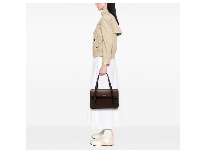 Braune Lederhandtasche von Burberry Dunkelbraun - Ansicht 7