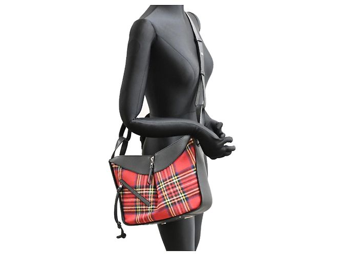 Borsa a Spalla Loewe Hammock 2 in 1 per Donna Nero Rosso Multicolore - vista 9