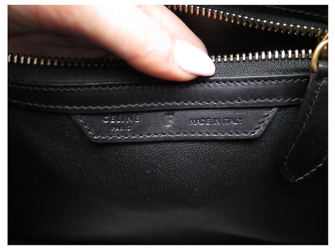 Céline BORSA CELINE LUGGAGE MEDIA PELLE CAMOSCIO NERO BLU VERDE Multicolore - vista 10