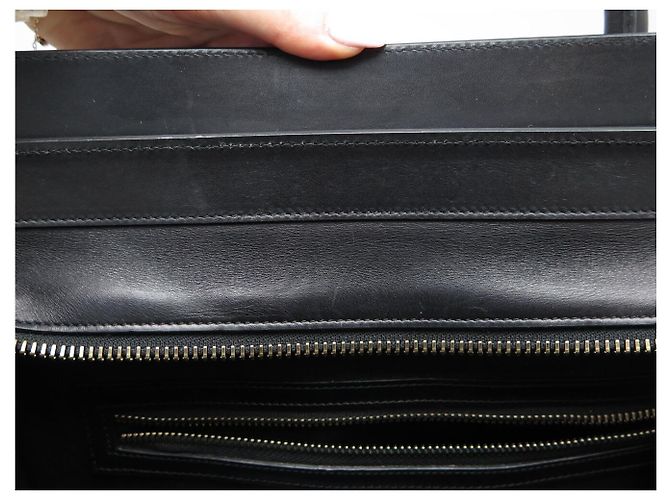 Céline BORSA CELINE LUGGAGE MEDIA PELLE CAMOSCIO NERO BLU VERDE Multicolore - vista 12