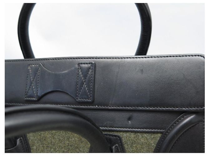 Céline BORSA CELINE LUGGAGE MEDIA PELLE CAMOSCIO NERO BLU VERDE Multicolore - vista 14