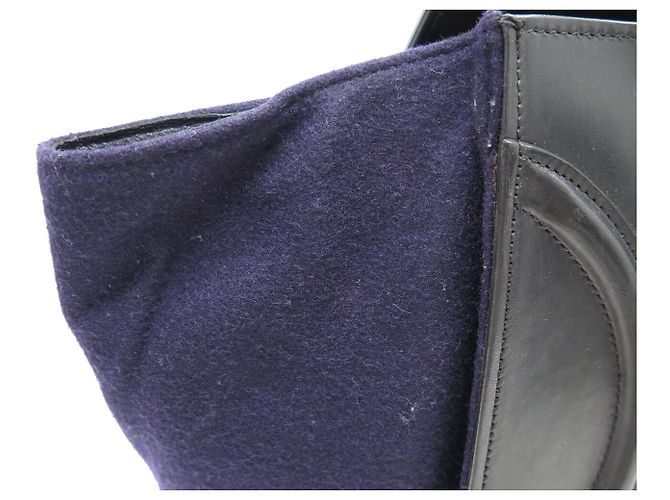 Céline BORSA CELINE LUGGAGE MEDIA PELLE CAMOSCIO NERO BLU VERDE Multicolore - vista 15