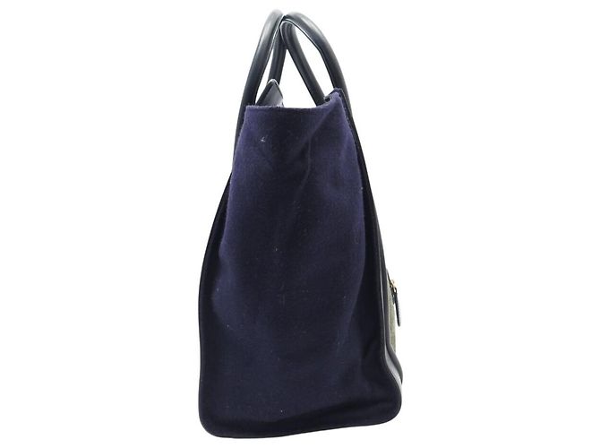 Céline BORSA CELINE LUGGAGE MEDIA PELLE CAMOSCIO NERO BLU VERDE Multicolore - vista 3