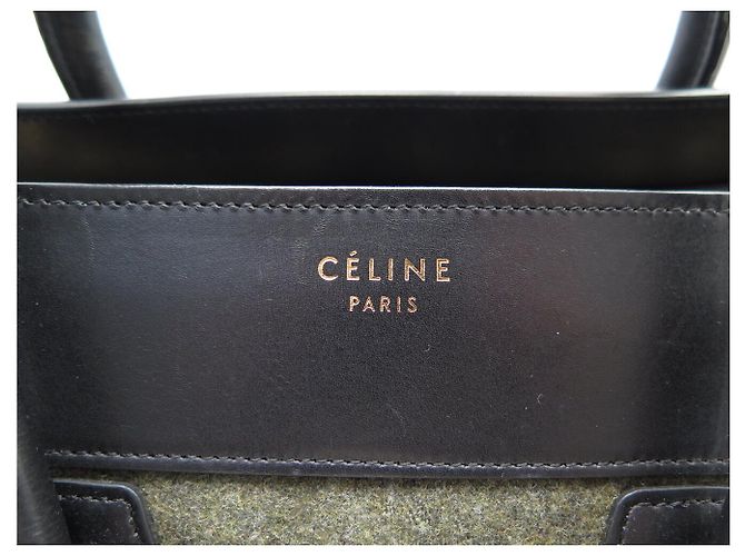 Céline BORSA CELINE LUGGAGE MEDIA PELLE CAMOSCIO NERO BLU VERDE Multicolore - vista 8