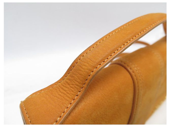BORSA JACQUEMUS LE GRAND BAMBINO IN PELLE SUEDE ARANCIONE CON TRACOLLA - vista 13