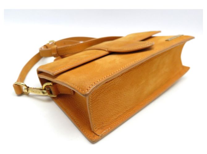 BORSA JACQUEMUS LE GRAND BAMBINO IN PELLE SUEDE ARANCIONE CON TRACOLLA - vista 3