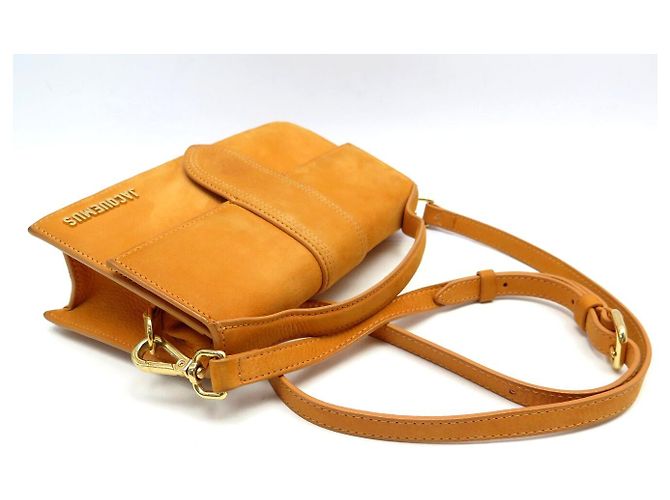 BORSA JACQUEMUS LE GRAND BAMBINO IN PELLE SUEDE ARANCIONE CON TRACOLLA - vista 4