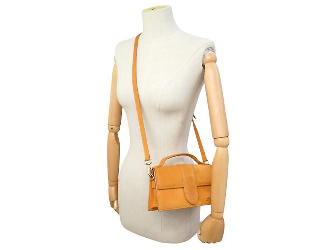 BORSA JACQUEMUS LE GRAND BAMBINO IN PELLE SUEDE ARANCIONE CON TRACOLLA - vista 5