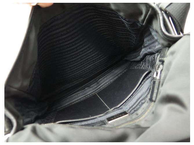 BAG MESSENGER PRADA LOGO NYLON BORSO A TRACOLLA Nero - vista 13