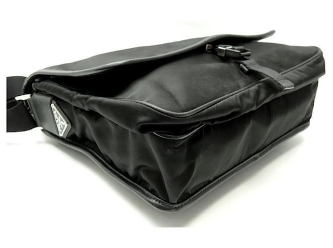 BAG MESSENGER PRADA LOGO NYLON BORSO A TRACOLLA Nero - vista 3