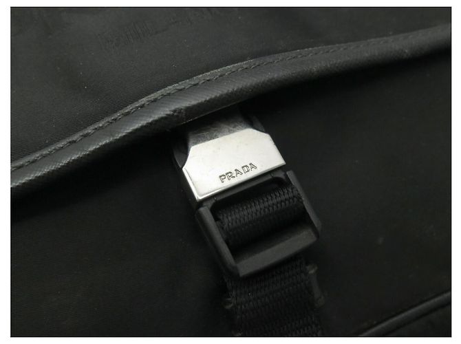 BAG MESSENGER PRADA LOGO NYLON BORSO A TRACOLLA Nero - vista 6