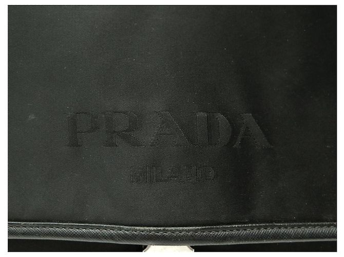 BAG MESSENGER PRADA LOGO NYLON BORSO A TRACOLLA Nero - vista 7