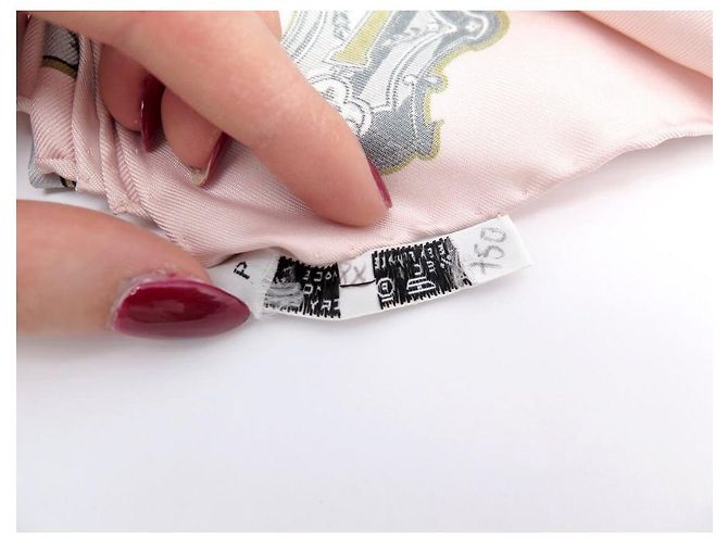 Hermès FULAR DI SETA VINTAGE HERMES LES CLES CATY LATHAM 90 ROSA - vista 15