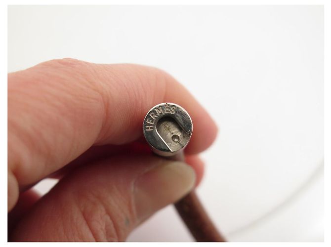 Hermès NEUE HERMES CHOKER-HALSKETTE AUS GEBRUSHED STAHL MIT LEDERKORD Braun - Ansicht 8