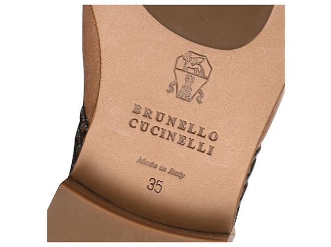 Botines de cuero marrón con cuentas de Brunello Cucinelli Castaño Roja - vista 8