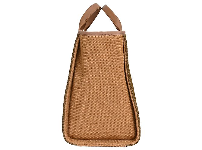 Timeless Borsa da shopping grande Deauville a righe in rafia marrone di Chanel - vista 2