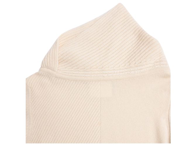 Hochgeschnittener Pullover aus cremefarbenem Kaschmir von Hermès Weiß Roh - Ansicht 5