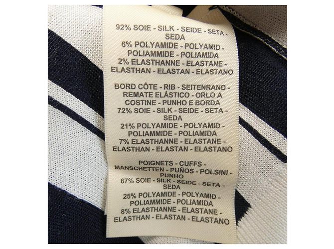 Strickwolle Hermès 34 Weiß Marineblau - Ansicht 3