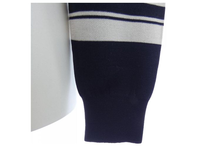 Strickwolle Hermès 34 Weiß Marineblau - Ansicht 6