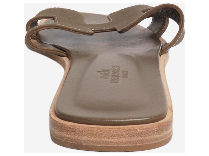Hermès Etoupe Oran Sandalen - Größe EU 38.5 Braun - Ansicht 3