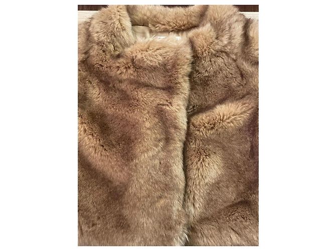 Wunderschöner Kunstpelz-Mink-Effekt-Cape PATRIZIA PEPE Beige - Ansicht 11
