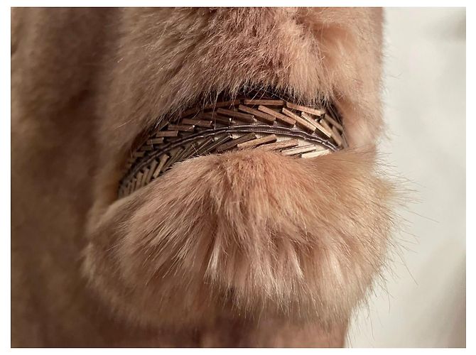 Wunderschöner Kunstpelz-Mink-Effekt-Cape PATRIZIA PEPE Beige - Ansicht 12