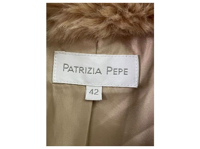 Wunderschöner Kunstpelz-Mink-Effekt-Cape PATRIZIA PEPE Beige - Ansicht 2