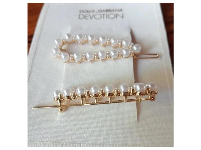 Splendida coppia gioielli per capelli DOLCE & GABBANA Collezione “Devotion" Bianco D'oro - vista 10