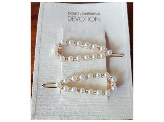 Splendida coppia gioielli per capelli DOLCE & GABBANA Collezione “Devotion" Bianco D'oro - vista 7