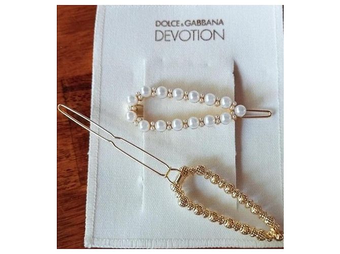 Splendida coppia gioielli per capelli DOLCE & GABBANA Collezione “Devotion" Bianco D'oro - vista 9